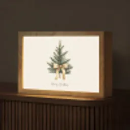 Kerstboom - Kerst - Merry Christmas - Beige Light Box met kabel (Tafellamp) klein -z3d_website