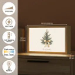 Kerstboom - Kerst - Merry Christmas - Beige Light Box met kabel (Tafellamp) klein -USP_EN