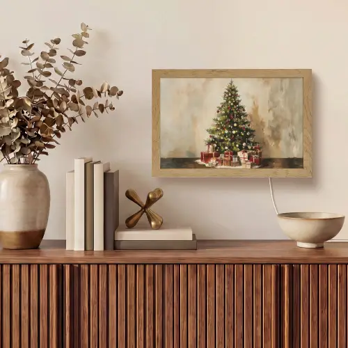 Kerstboom - Versierd - Kleurrijk Light Box met kabel (Tafellamp) klein -sfeer2