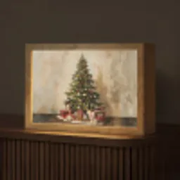 Kerstboom - Versierd - Kleurrijk Light Box met kabel (Tafellamp) klein -z3d_website