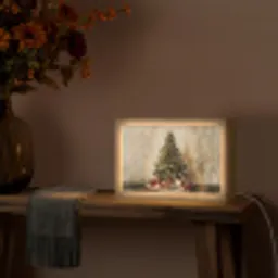 Kerstboom - Versierd - Kleurrijk Light Box met kabel (Tafellamp) klein -sfeer4