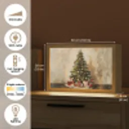 Kerstboom - Versierd - Kleurrijk Light Box met kabel (Tafellamp) klein -USP_EN