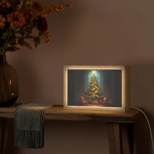 Kerstboom - Cadeau - Kerst - Winter Light Box met kabel (Tafellamp) klein -sfeer4