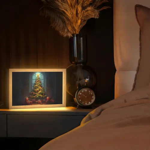 Kerstboom - Cadeau - Kerst - Winter Light Box met kabel (Tafellamp) klein -sfeer1