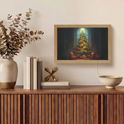 Kerstboom - Cadeau - Kerst - Winter Light Box met kabel (Tafellamp) klein -sfeer2