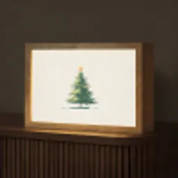 Kerstboom - Illustratie - Ster - Sneeuw Light Box met kabel (Tafellamp) klein -z3d_website