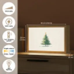 Kerstboom - Illustratie - Ster - Sneeuw Light Box met kabel (Tafellamp) klein -USP_EN