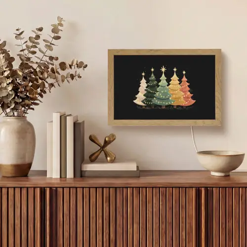 Kerstbomen - Kleurrijk - Lichtjes - Ster Light Box met kabel (Tafellamp) klein -sfeer2