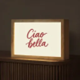 Ciao bella - Rood - Wit - Minimalistisch Light Box met kabel (Tafellamp) klein -z3d_website