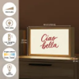 Ciao bella - Rood - Wit - Minimalistisch Light Box met kabel (Tafellamp) klein -USP_EN