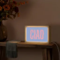 Ciao - Roze - Blauw - Golvend Light Box met kabel (Tafellamp) klein -sfeer4