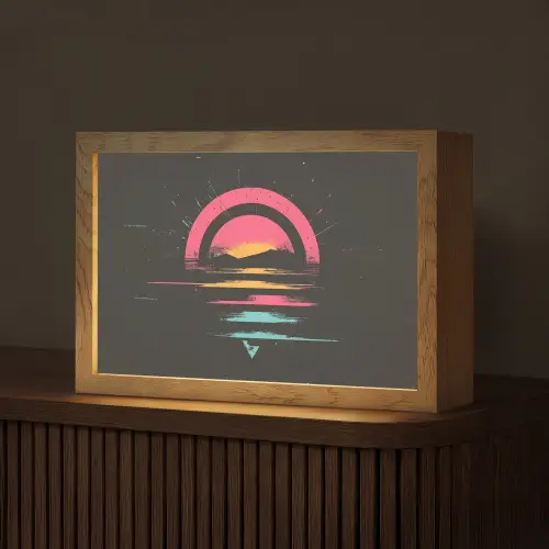 Cirkel - Abstract - Roze Light Box met kabel (Tafellamp) klein -z3d_website