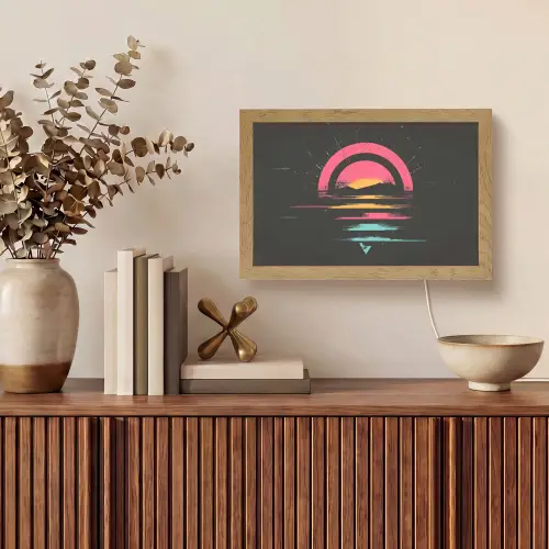 Cirkel - Abstract - Roze Light Box met kabel (Tafellamp) klein -sfeer2
