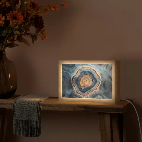 Cirkel - Ringen - Steen - Tinten Light Box met kabel (Tafellamp) klein -sfeer4