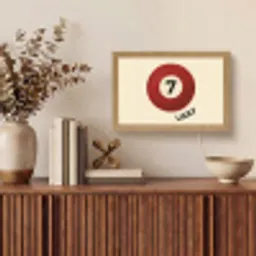 Cirkel - Zeven - Lucky - Rood Light Box met kabel (Tafellamp) klein -sfeer2