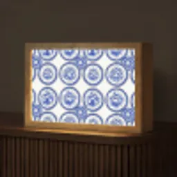Cirkels - Bloemen - Blauw Light Box met kabel (Tafellamp) klein 924 -z3d_website