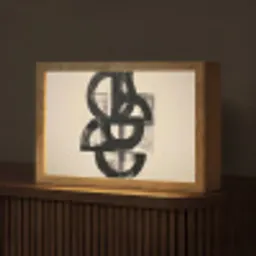 Cirkels - Lijnen - Vormen - Zwart Light Box met kabel (Tafellamp) klein -z3d_website