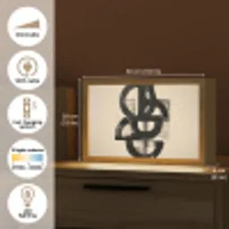 Cirkels - Lijnen - Vormen - Zwart Light Box met kabel (Tafellamp) klein -USP_EN