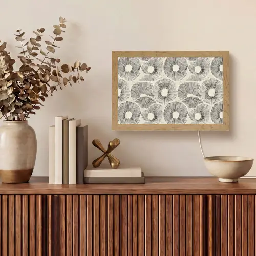 Cirkels - Patroon - Zwart Light Box met kabel (Tafellamp) klein 924 -sfeer2