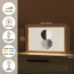 Cirkels - Strepen - Minimalistisch - Zwart Light Box met kabel (Tafellamp) klein -USP_EN