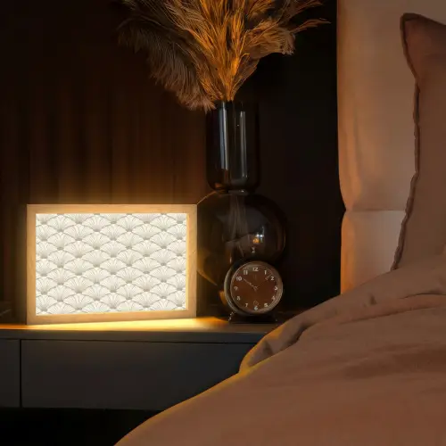 Klassiek - Art - Beige Light Box met kabel (Tafellamp) klein 924 -sfeer1