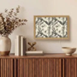 Klassiek - Botanisch - Zwart - Beige Light Box met kabel (Tafellamp) klein 924 -sfeer2