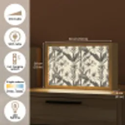 Klassiek - Botanisch - Zwart - Beige Light Box met kabel (Tafellamp) klein 924 -USP_EN