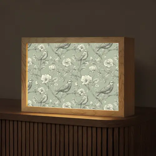 Klassiek - Botanisch - Groen Light Box met kabel (Tafellamp) klein 924 -z3d_website