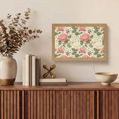 Klassiek - Botanisch - Veelkleurig Light Box met kabel (Tafellamp) klein 924 -sfeer2