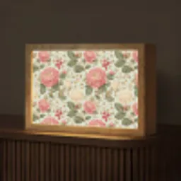 Klassiek - Botanisch - Veelkleurig Light Box met kabel (Tafellamp) klein 924 -z3d_website