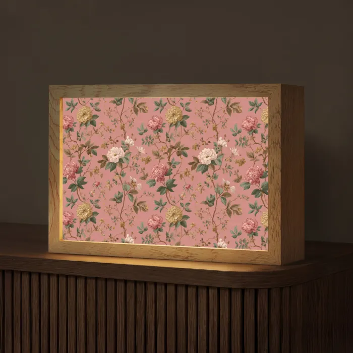 Klassiek - Botanisch - Roze Light Box met kabel (Tafellamp) klein 924 -z3d_website