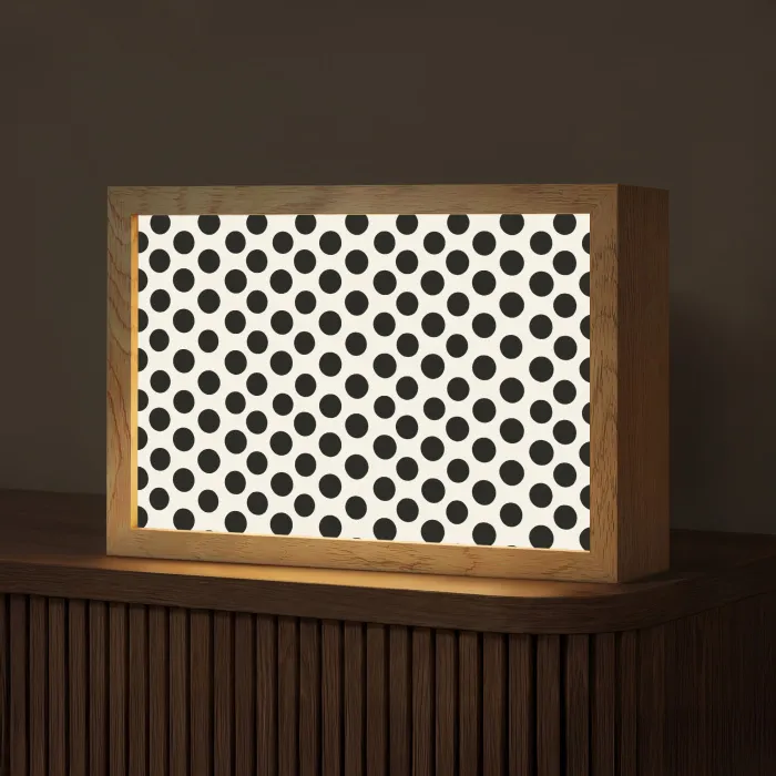 Klassiek - Stippen - Zwart Light Box met kabel (Tafellamp) klein 924 -z3d_website