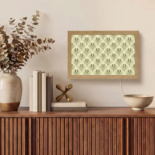 Klassiek - Waaier - Groen Light Box met kabel (Tafellamp) klein 924 -sfeer2