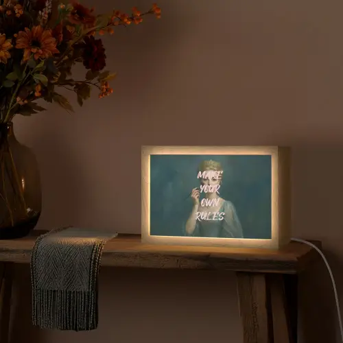 Klassiek - Sierlijk - Roze Light Box met kabel (Tafellamp) klein -sfeer4