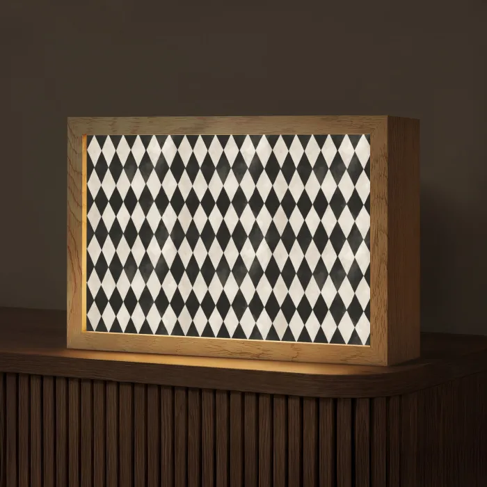 Klassiek - Patroon - Zwart Light Box met kabel (Tafellamp) klein 924 -z3d_website