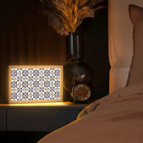 Klassiek - Patroon - Kleurrijk Light Box met kabel (Tafellamp) klein 924 -sfeer1