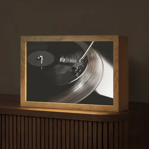 Close-up - Vinylplaat - Platenspeler - Zwart Light Box met kabel (Tafellamp) klein -z3d_website
