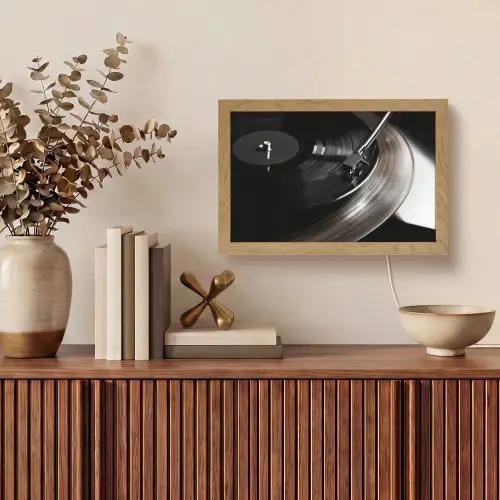 Close-up - Vinylplaat - Platenspeler - Zwart Light Box met kabel (Tafellamp) klein -sfeer2