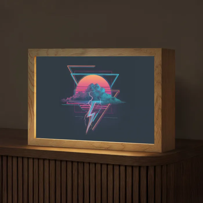 Wolk - Bliksemschicht - Driehoeken - Lijnen Light Box met kabel (Tafellamp) klein -z3d_website