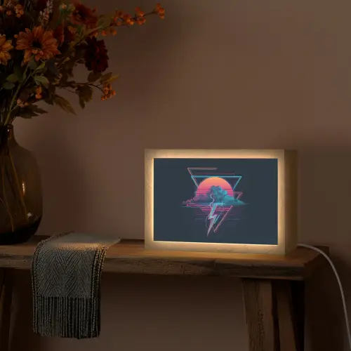 Wolk - Bliksemschicht - Driehoeken - Lijnen Light Box met kabel (Tafellamp) klein -sfeer4