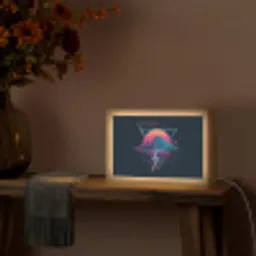 Wolk - Bliksemschicht - Driehoeken - Lijnen Light Box met kabel (Tafellamp) klein -sfeer4