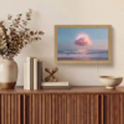 Wolk - Regenboog - Zee Light Box met kabel (Tafellamp) klein -sfeer2