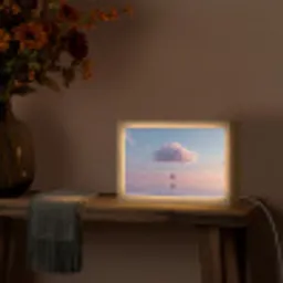 Wolk - Schommel - Kleurrijke lucht Light Box met kabel (Tafellamp) klein -sfeer4