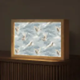 Wolken - Kraanvogels - Blauw Light Box met kabel (Tafellamp) klein 924 -z3d_website