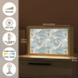 Wolken - Kraanvogels - Blauw Light Box met kabel (Tafellamp) klein 924 -USP_EN