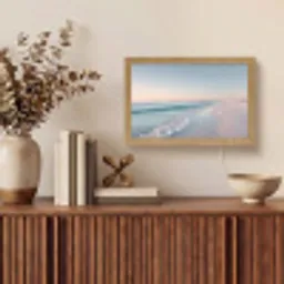 Kustlijn - Pastel - water Light Box met kabel (Tafellamp) klein -sfeer2