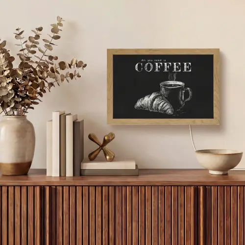Koffie - Croissant - Tekst Light Box met kabel (Tafellamp) klein -sfeer2