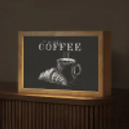 Koffie - Croissant - Tekst Light Box met kabel (Tafellamp) klein -z3d_website