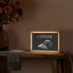 Koffie - Croissant - Tekst Light Box met kabel (Tafellamp) klein -sfeer4
