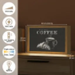 Koffie - Croissant - Tekst Light Box met kabel (Tafellamp) klein -USP_EN